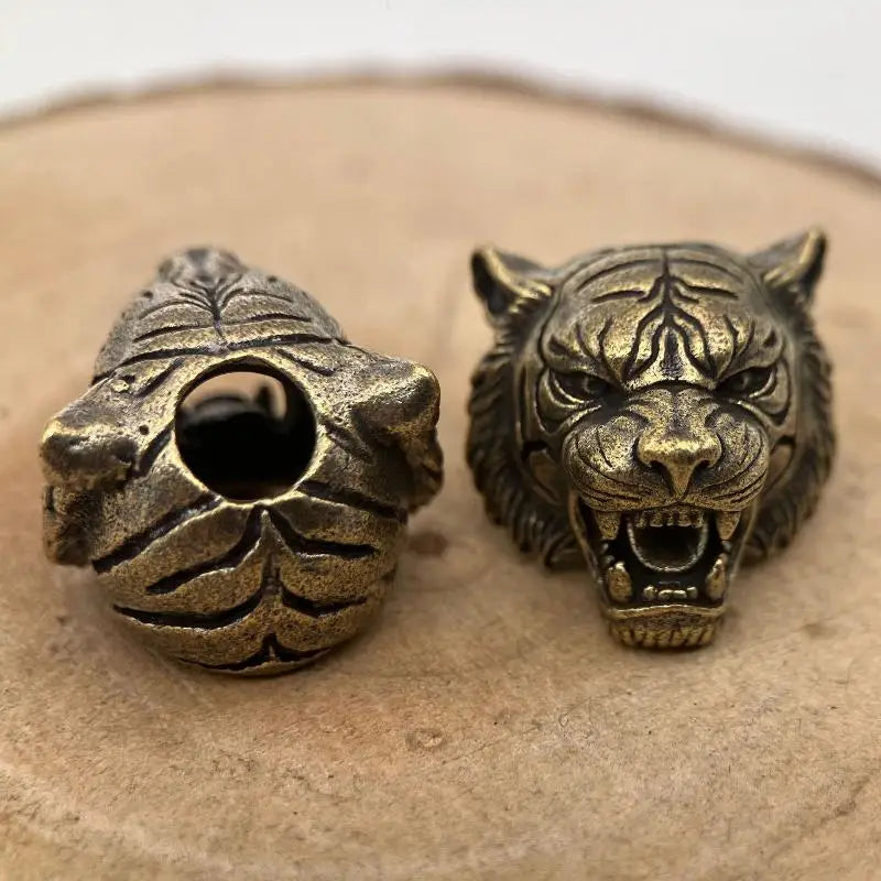 Wolf Head Brass Bead Charm – DIY Paracord & Bracelet Pendant Jewelry Bead Charm PLUSH