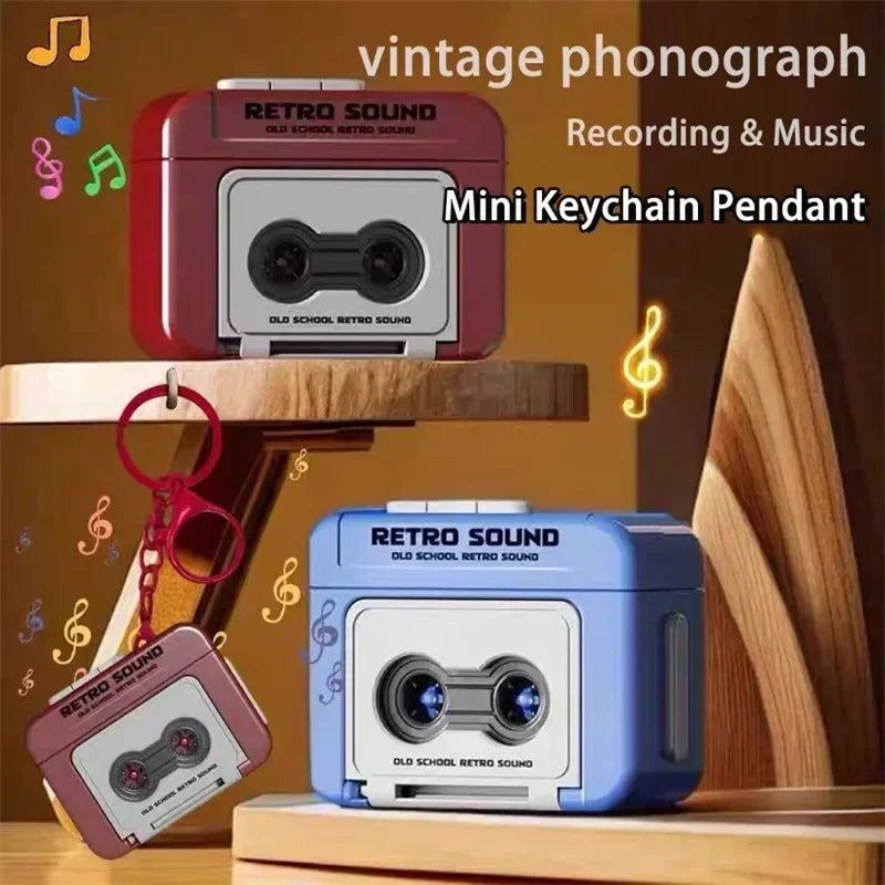 Mini Retro Cassette Recorder Keychain – Voice Recording Gift Novelty Keychain PLUSH