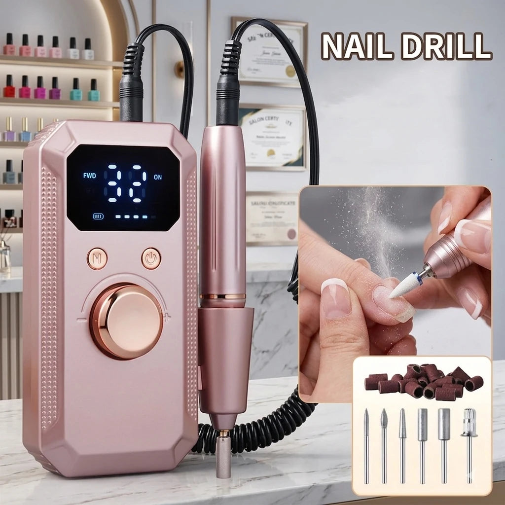 Rechargeable Electric Nail Polisher Kit – 11 Heads & 20 Straps Electric Nail Polisher PLUSH