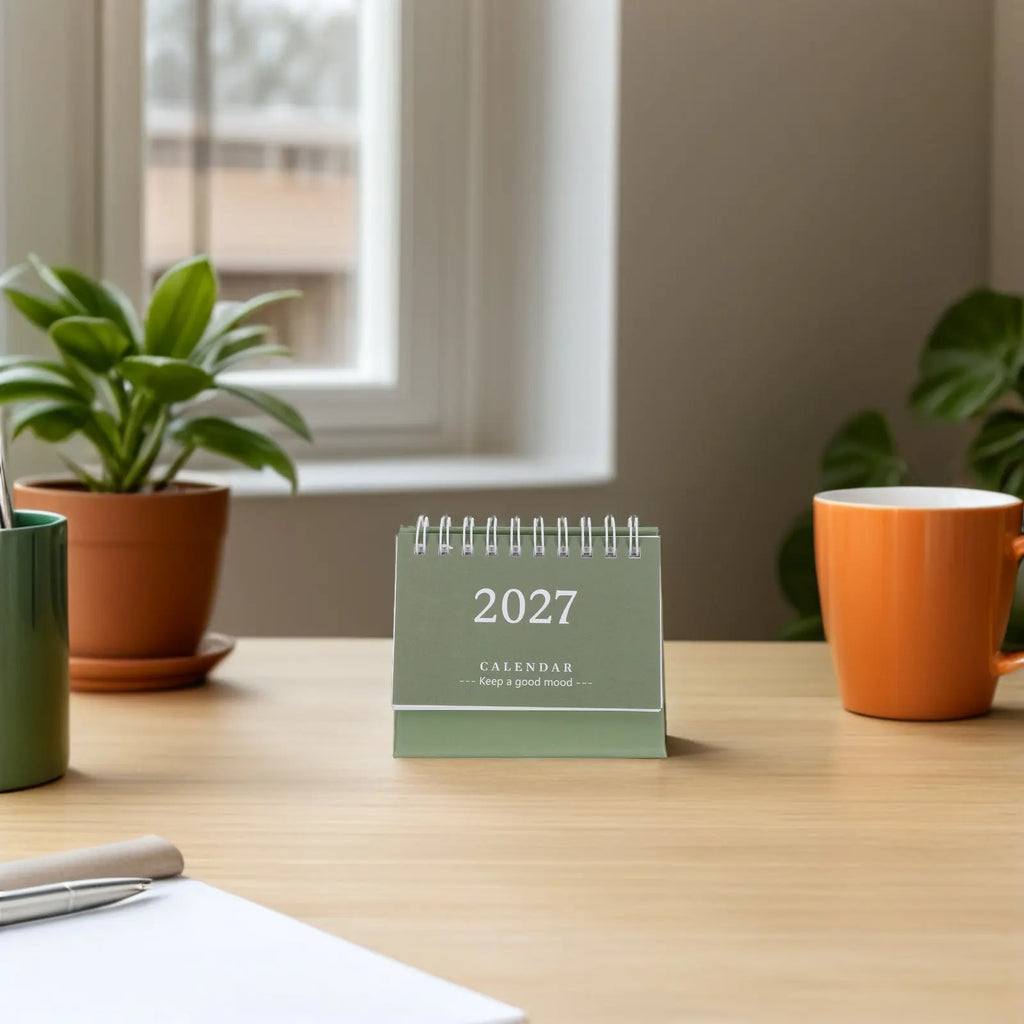 Mini Desktop Flip Calendar 2027 – Small Standing Desk Organizer Desk Flip Calendar PLUSH