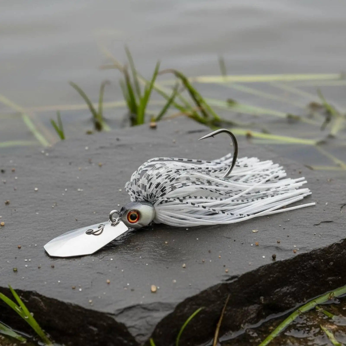 Vibrating Weedless Jig Lure 5-Pack | Bladed Bass Fishing Jig Fishing Jig Lure PLUSH