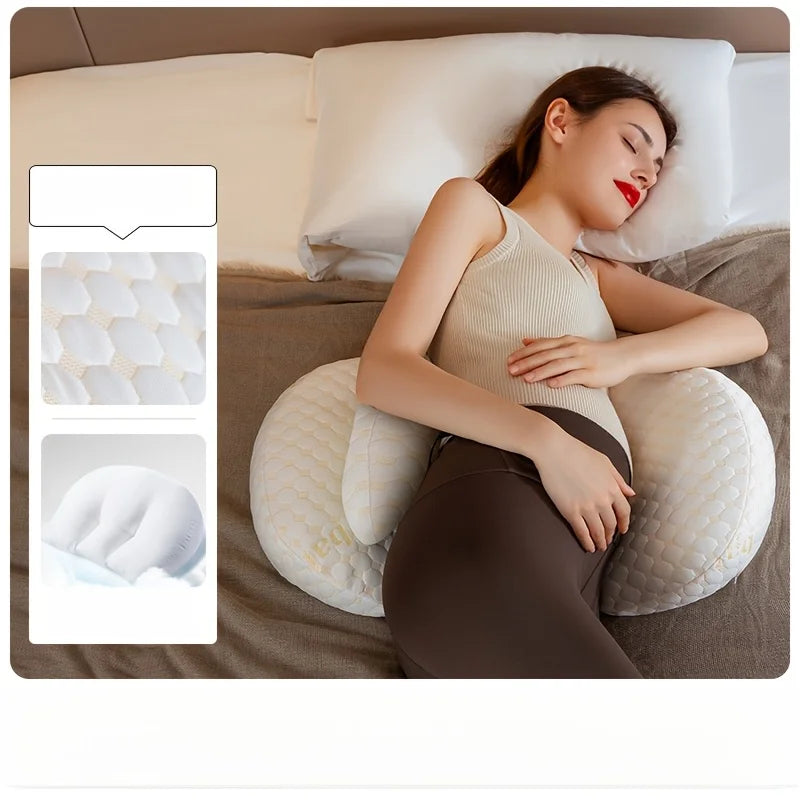 U-Shaped Full Body Pillow – Adjustable Pregnancy Support Cushion Body Support Pillow PLUSH Upgraded Golden