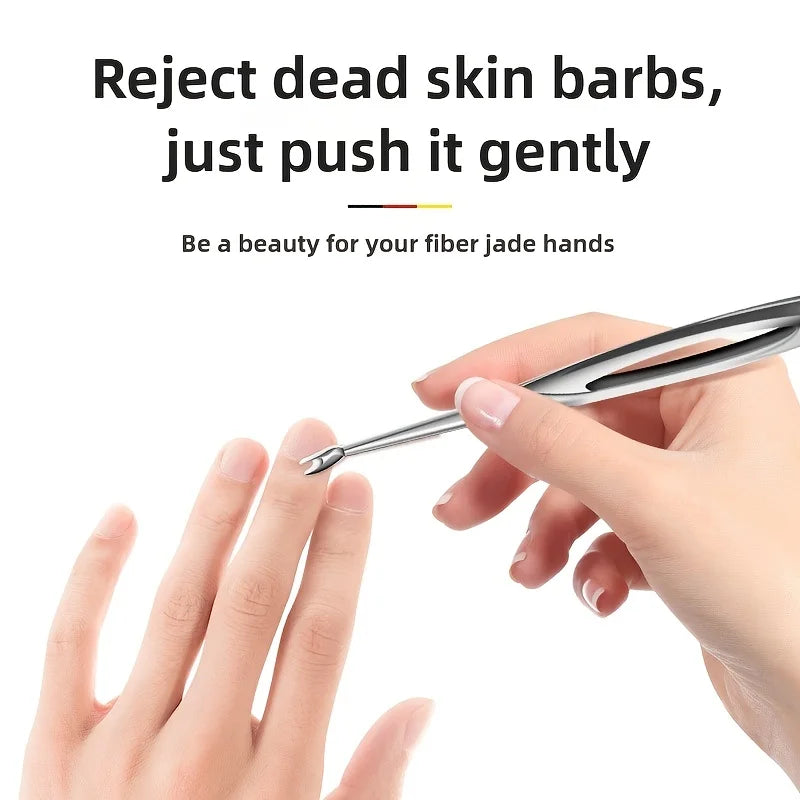 Stainless Steel Cuticle Pusher – V-Shaped Blade Manicure Tool Cuticle Pusher PLUSH