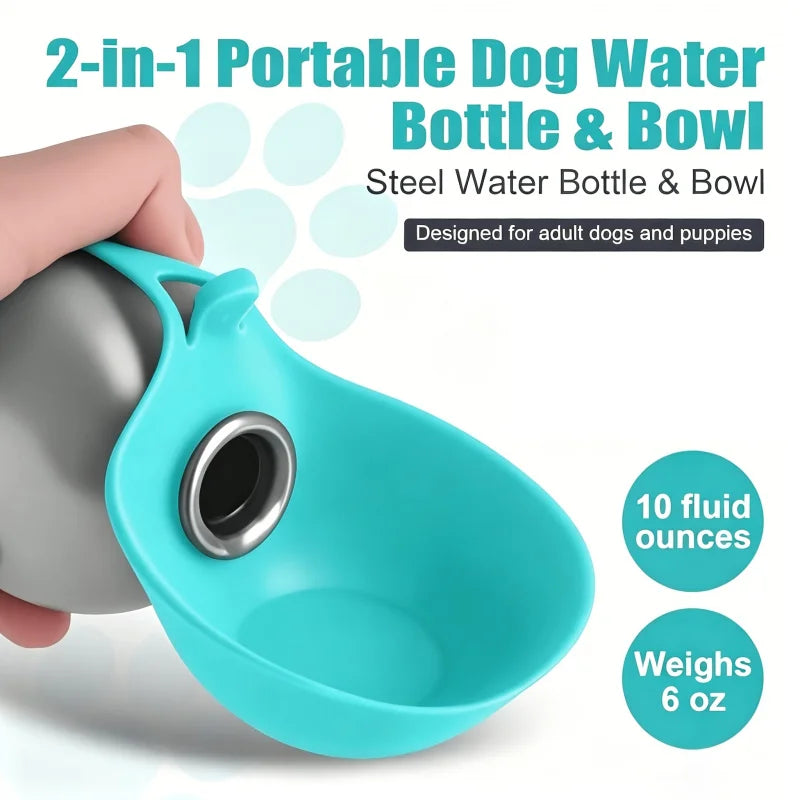 Stainless Steel Pet Travel Water Bottle 9.64oz – Leak-Proof Pet Travel Water Bottle PLUSH