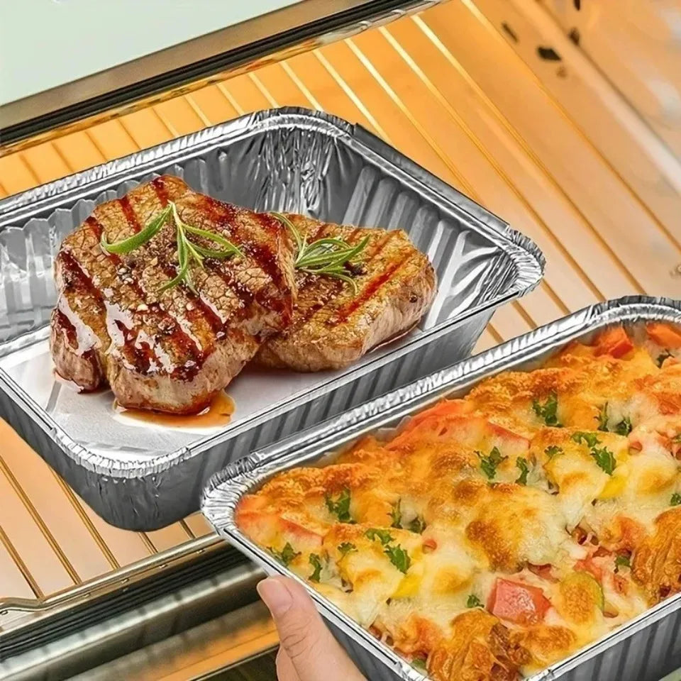 Disposable Aluminum Foil Pans 10/20PCS – BBQ & Baking Trays Foil Baking Pans PLUSH