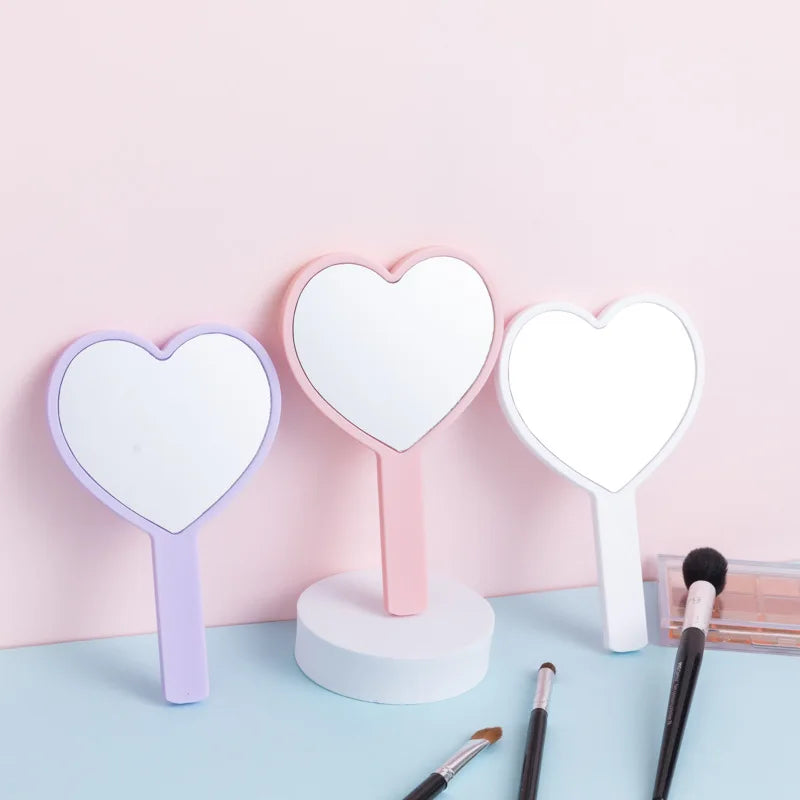 Heart-Shaped Handheld Vanity Mirror – Cute Portable Makeup Mirror Handheld Vanity Mirror PLUSH