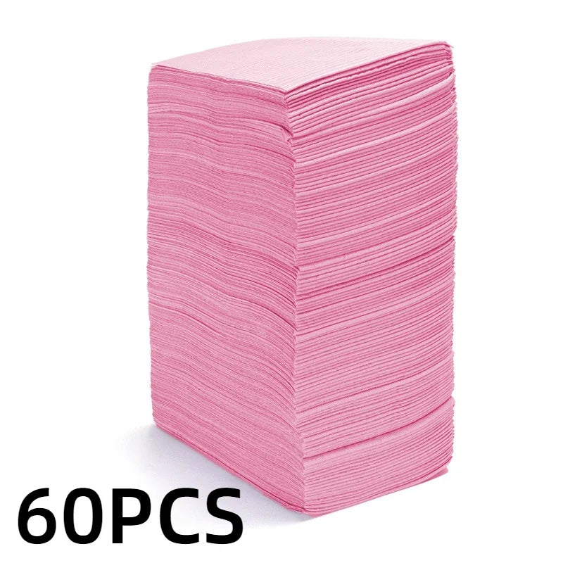 Disposable Nail Table Mats Waterproof Work Surface Covers 30/60pcs Nail Table Mats PLUSH Pink-60PCS