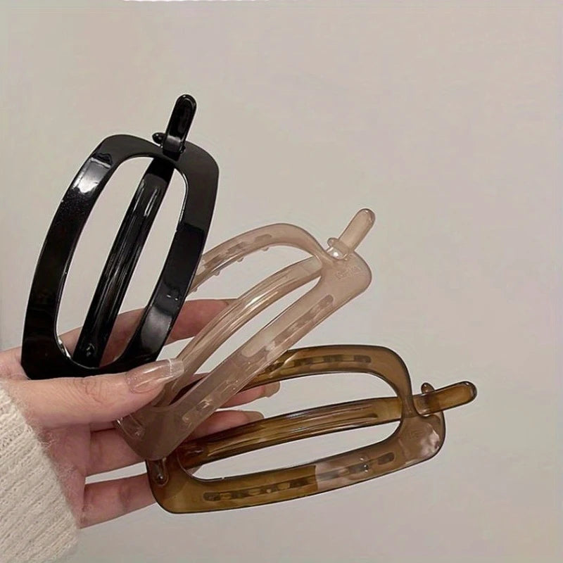 Large Oval Acrylic Hair Claw Clip – Retro Twisted Hairpin Hair Claw Clip PLUSH