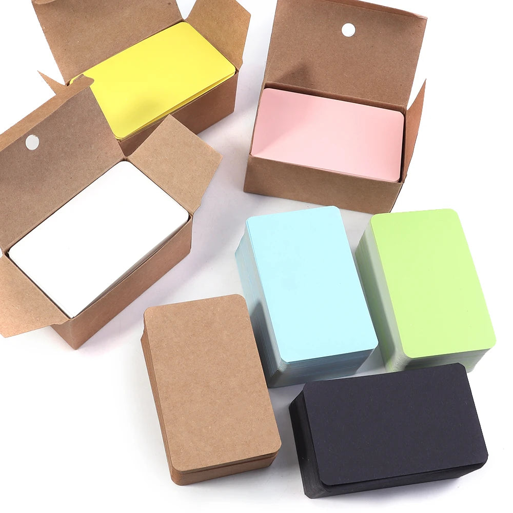 100pcs Blank Kraft Paper Cards 54x88mm – Notes, Tags & Invites Blank Kraft Paper Cards PLUSH