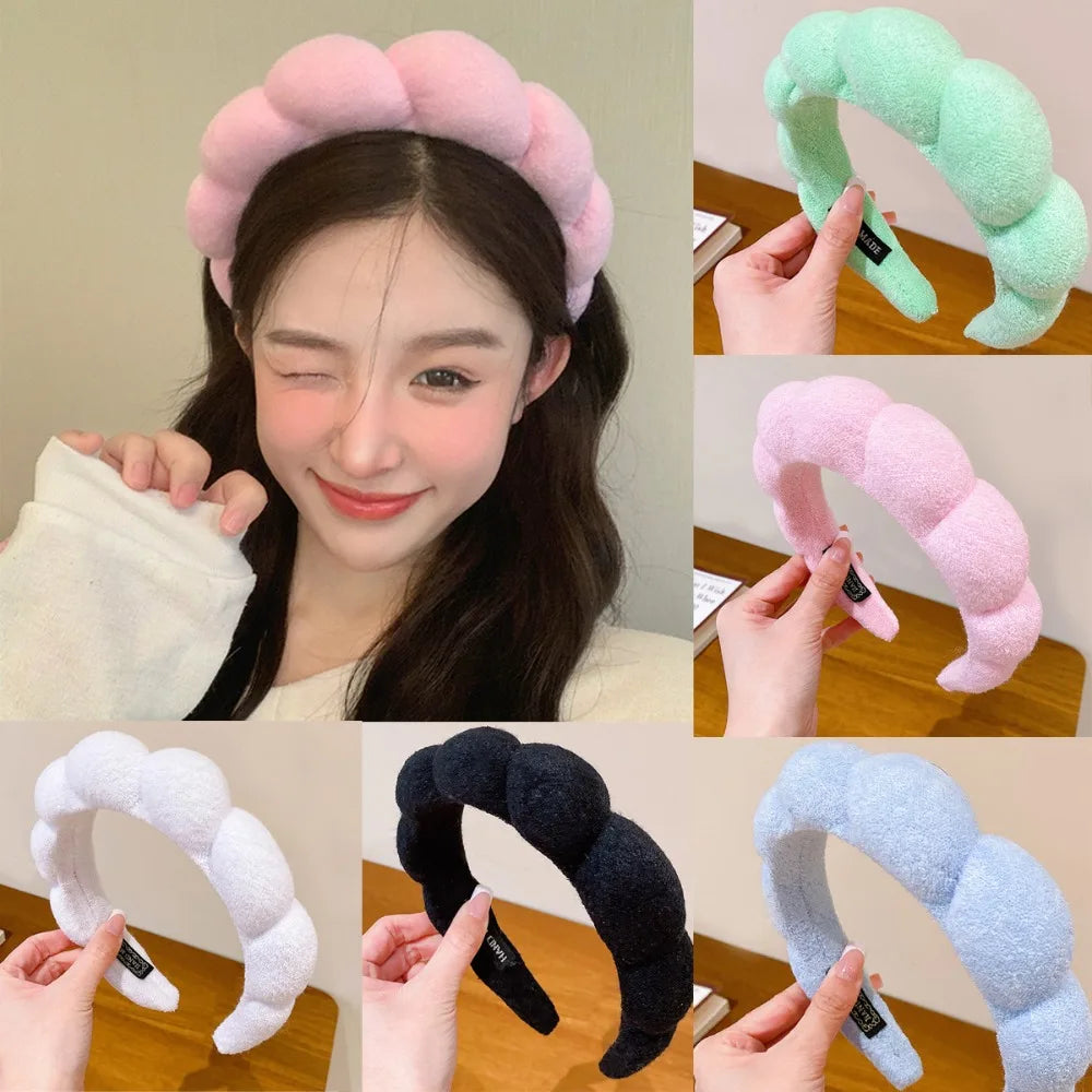 Twist Sponge Spa Headband – Makeup & Face Wash Hair Hoop Spa Hair Headband PLUSH