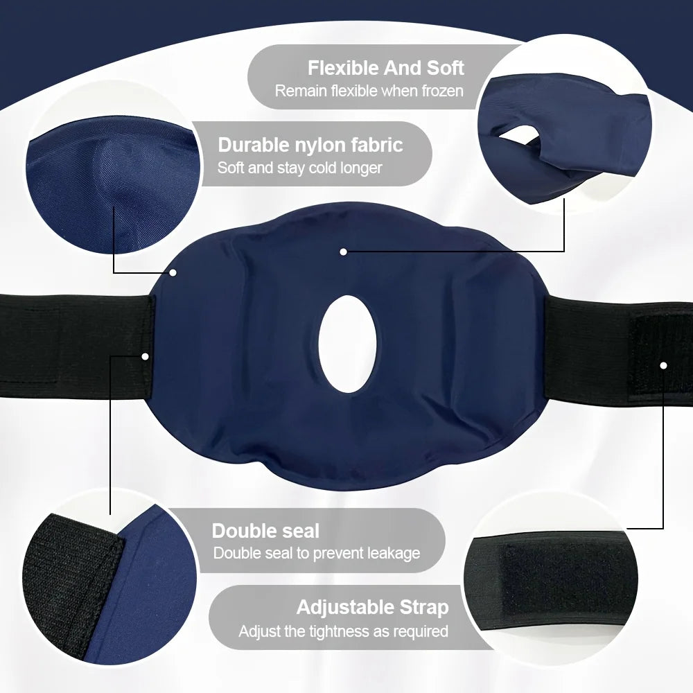 Reusable Knee Ice Pack Wrap – Adjustable Cold Compress Gel Pad Cold Compress Wrap PLUSH