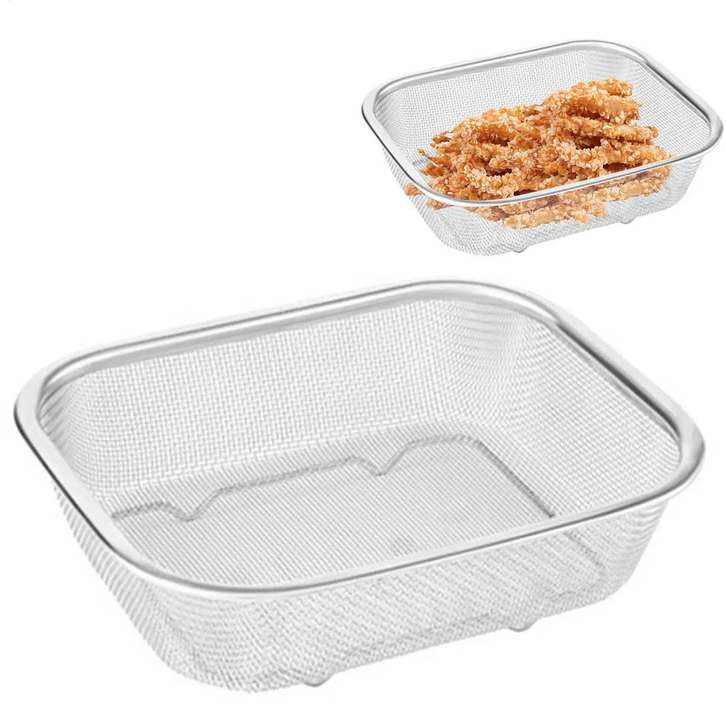 Stainless Steel Rectangle Mesh Basket Strainer & Colander Mesh Colander Strainer PLUSH