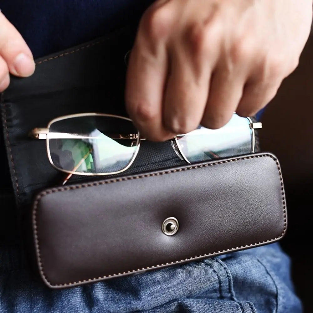 PU Leather Eyeglass Case – Slim Waistpack Glasses Box Eyeglass Case PLUSH