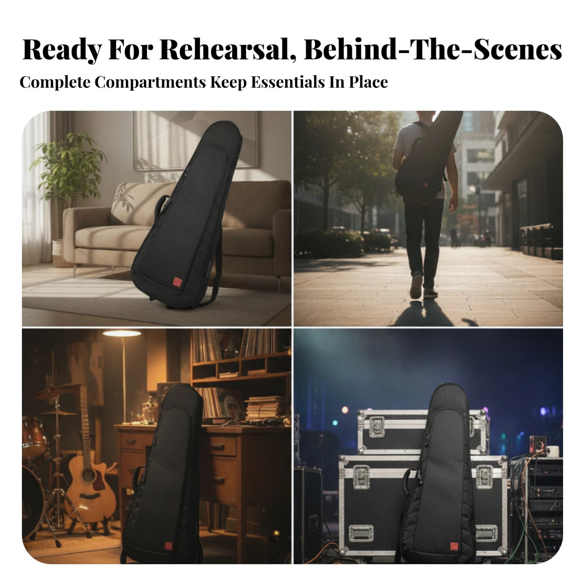 Double Electric Guitar Gig Bag with Wheels & Pockets Guitar Gig Bag PLUSH Default Title
