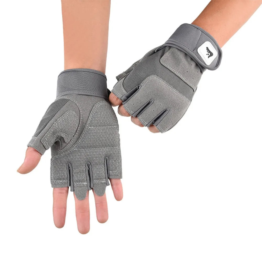 Goatskin Leather Fingerless Motorcycle Gloves – Vintage Racing Motorcycle Riding Gloves PLUSH Grey-M