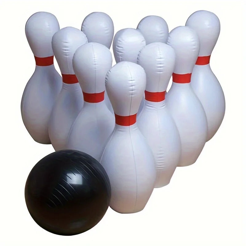 7pcs Giant Bowling Set – Indoor & Outdoor Game with 2 Balls & 5 Pins Giant Lawn Bowling Set PLUSH