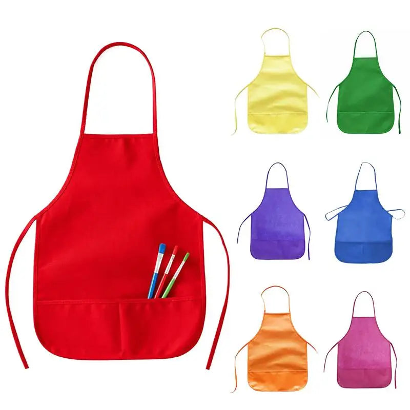 Kids Non-Woven Apron with Pockets – Art, Craft & Cooking Kids Activity Apron PLUSH