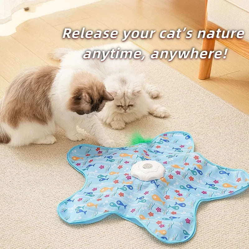 Interactive Hide & Seek Cat Toy – Motion Feather Kitten Teaser Interactive Cat Toy PLUSH