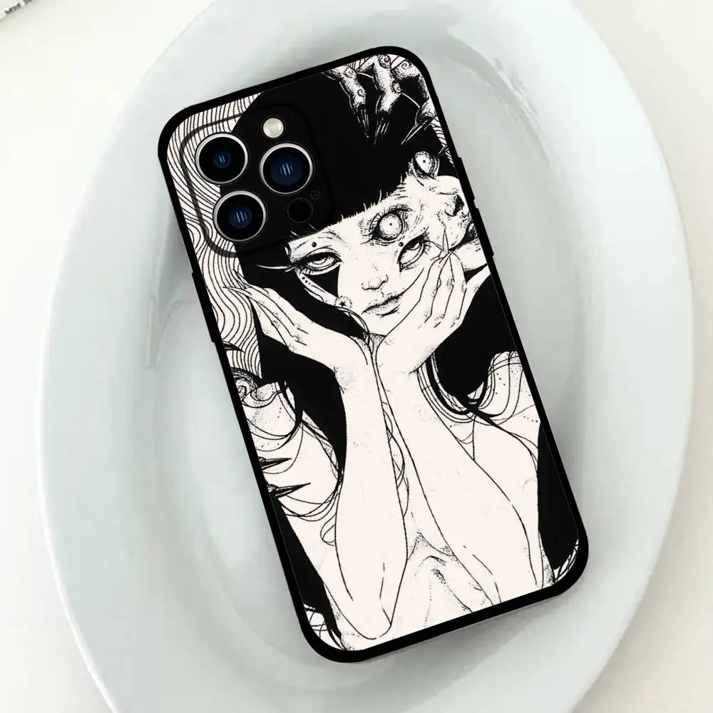 Junji Ito Anime iPhone Case – Shockproof Silicone Cover Anime Phone Case PLUSH