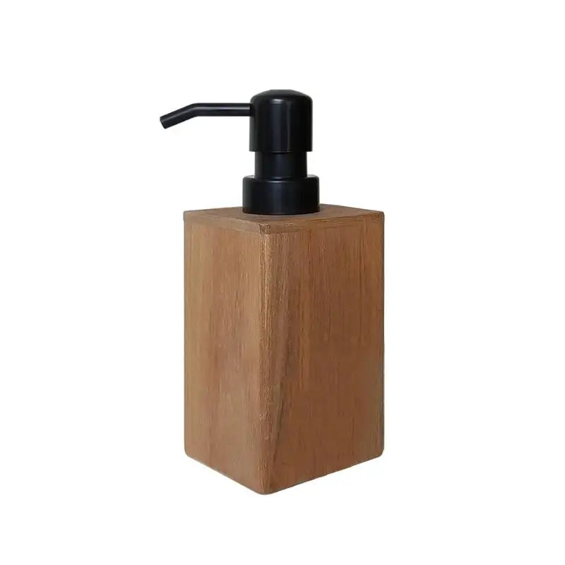 Wooden Lotion Pump Dispenser – Refillable Bathroom Organizer Soap Dispenser PLUSH