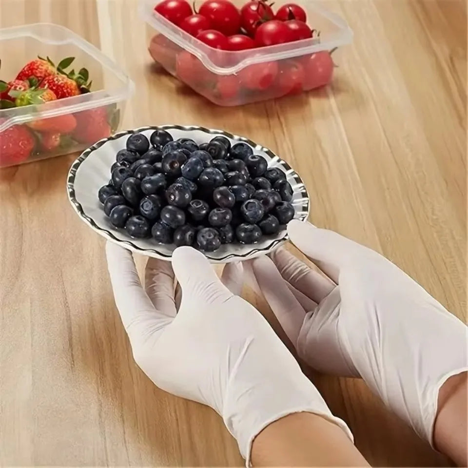 White Nitrile PVC Disposable Gloves 10/20/50 Pack – Kitchen Disposable Gloves PLUSH