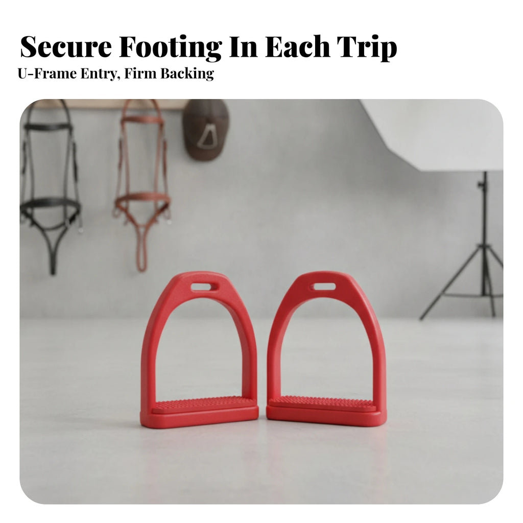 Lightweight Plastic Horse Stirrups with Rubber Grip | Riding Tack Horse Stirrups PLUSH