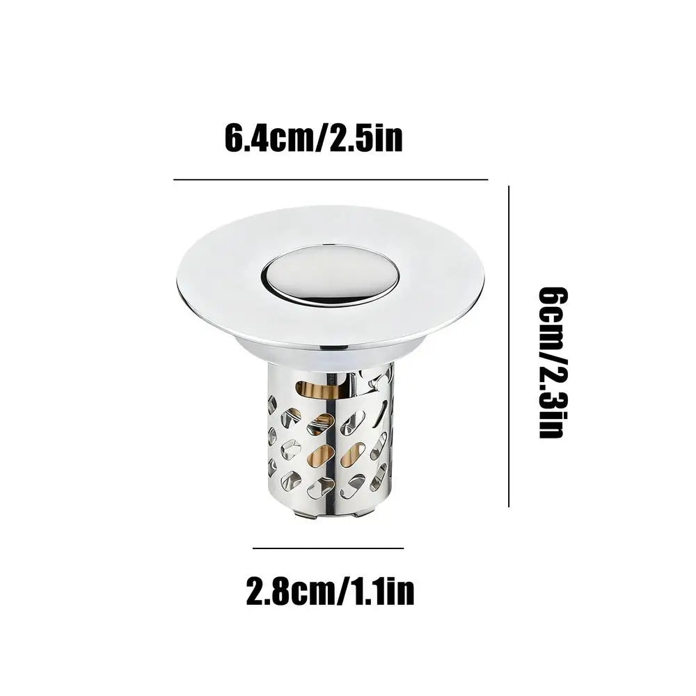 Pop-Up Sink Drain Strainer with Hair Catcher & Filter Sink Drain Strainer PLUSH square hole