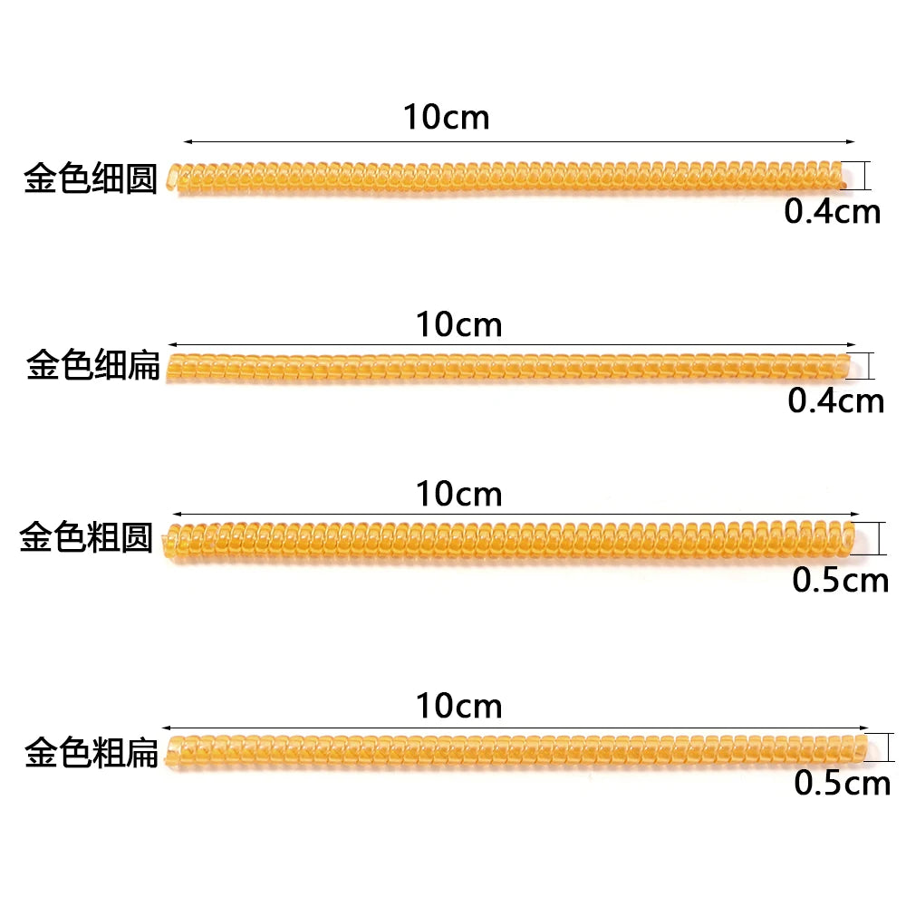 10pcs Plastic Spiral Ring Size Adjuster – Transparent & Gold Ring Size Adjuster PLUSH