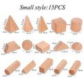 Montessori Wooden Geometric Building Blocks – Kids STEM Toy Set Wooden Educational Toy PLUSH 15pcs