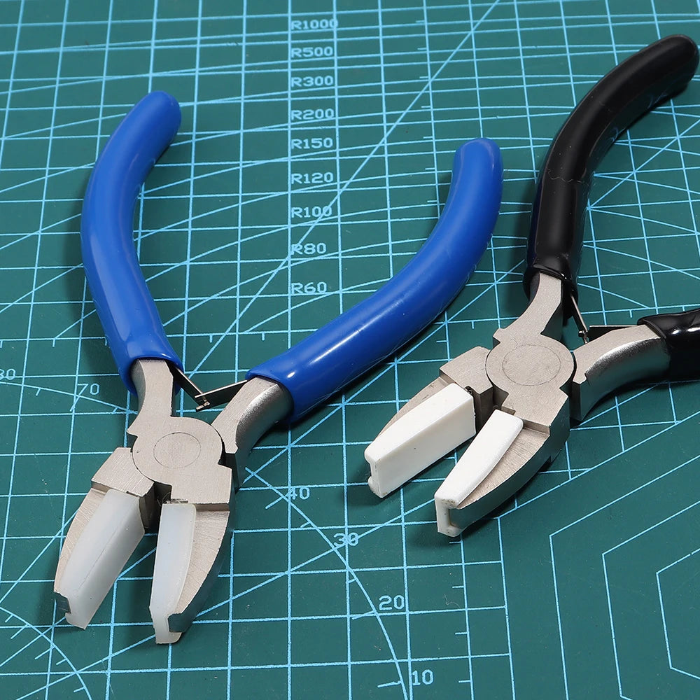 Flat Nose Pliers Nylon Jaws – High Carbon Steel Jewelry Tool Jewelry Making Pliers PLUSH