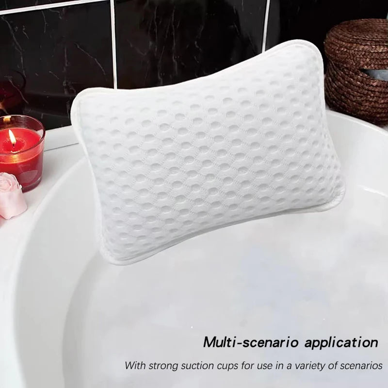 Bathtub Pillow – Spa Shower Headrest & Neck Support Cushion Bathtub Spa Pillow PLUSH