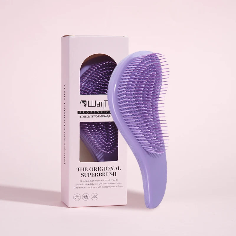 Magic Detangling Hair Comb – Anti-Static Scalp Massage Comb Hair Detangling Comb PLUSH Purple