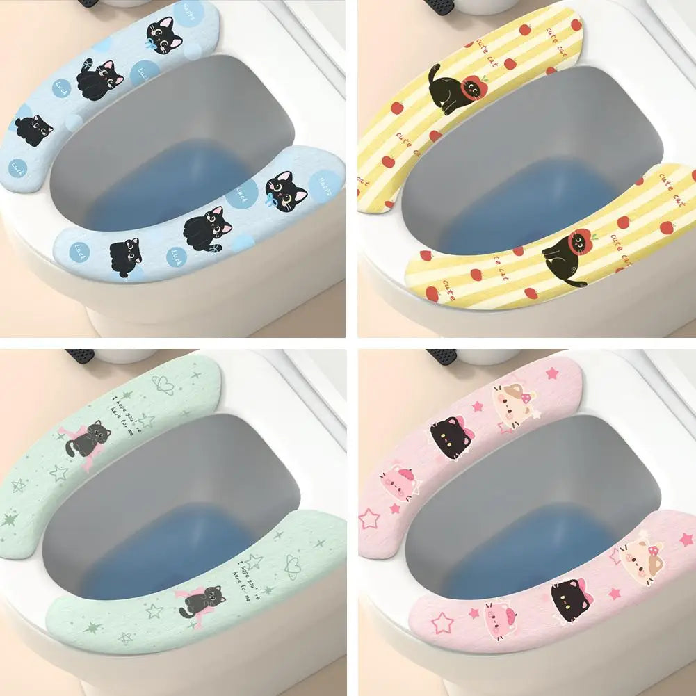 Washable Toilet Seat Cushion Pads – 2pc Universal Fit, No Residue Toilet Seat Cushion PLUSH
