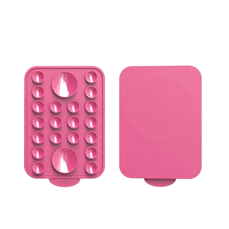 MagSafe Magnetic Phone Holder Suction Cup Silicone Wall Mount Magnetic Phone Mount PLUSH pink