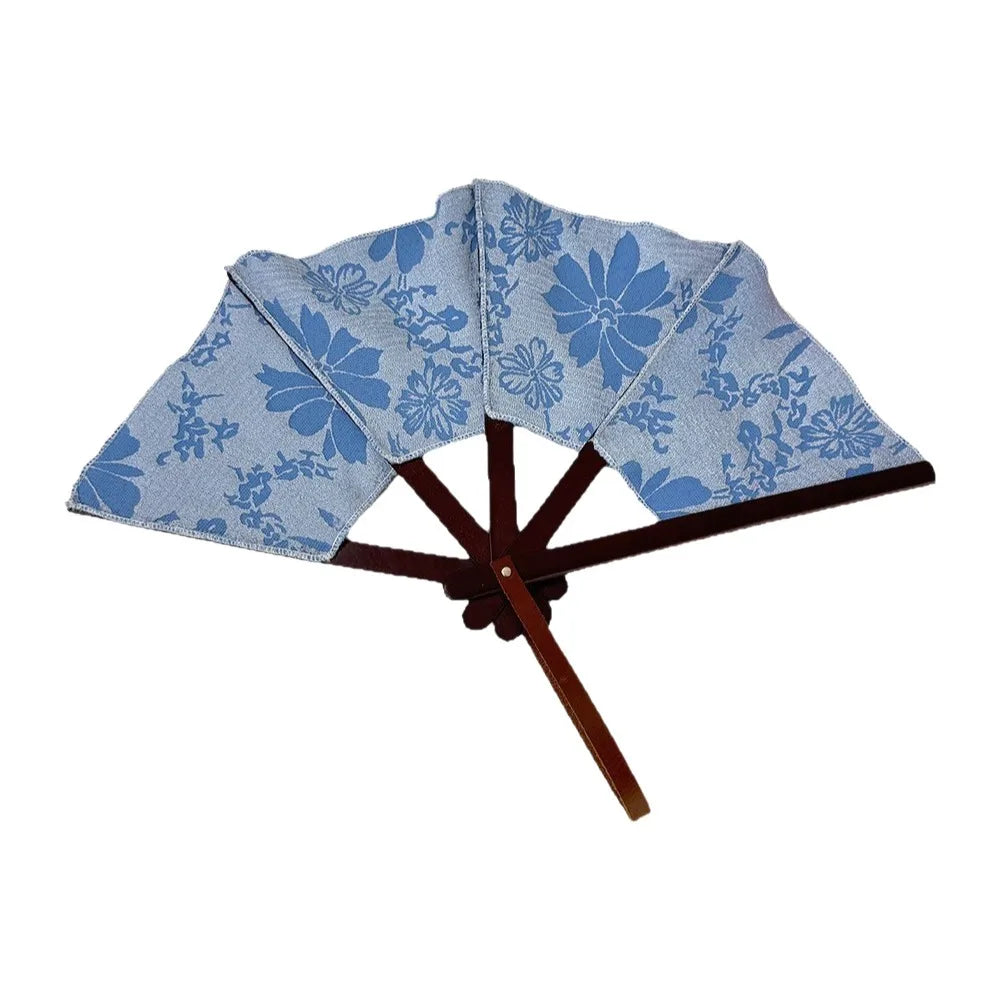 Handmade Embroidered Spanish Folding Fan – Vintage Portable Fan Folding Hand Fan PLUSH Style A