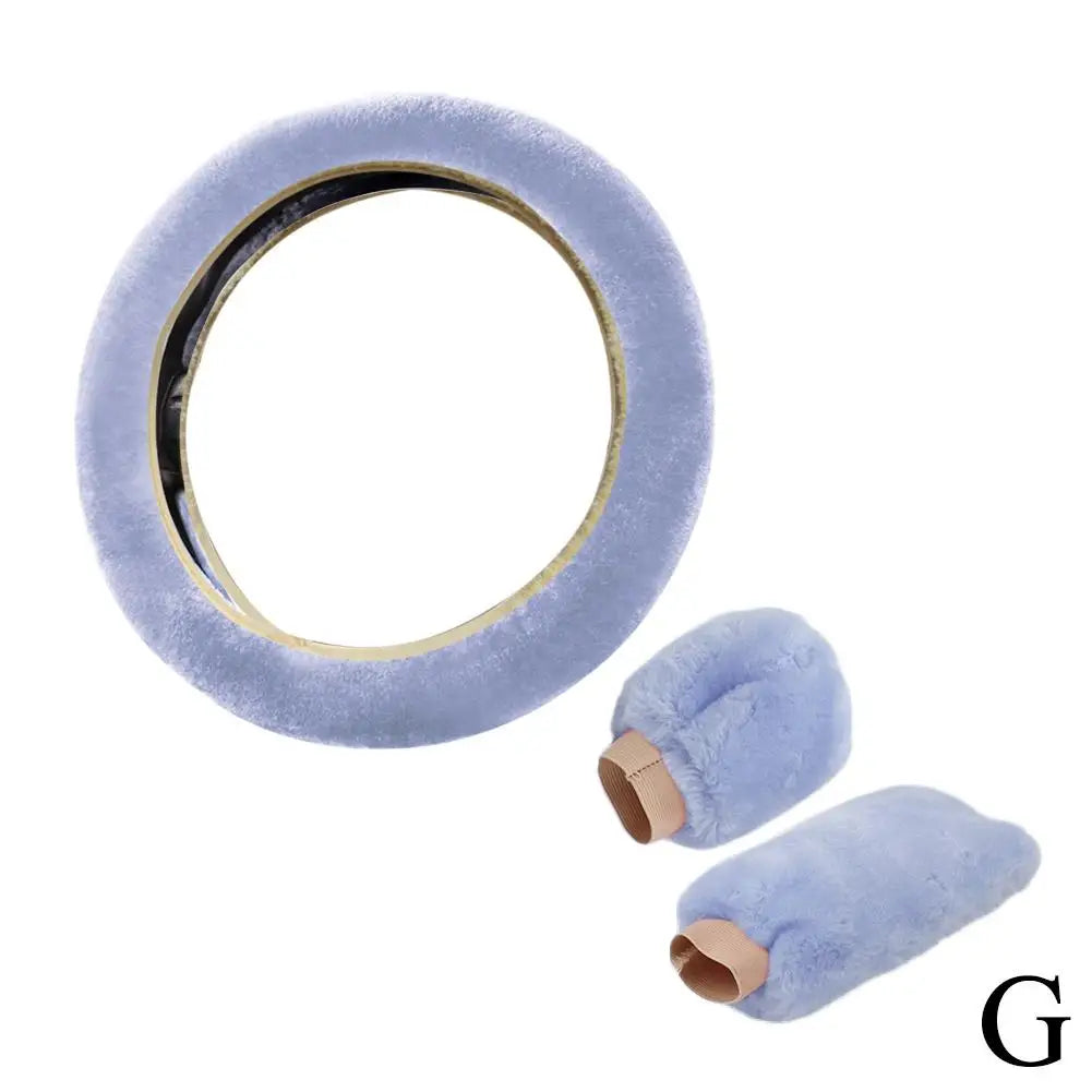 Plush Winter Car Steering Wheel Cover Set – Non-Slip Soft Steering Wheel Cover PLUSH G