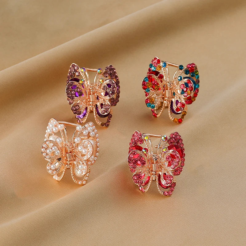 Rhinestone Crystal Hair Claw Clip – Bird Nest Bun Twist Rhinestone Hair Claw PLUSH