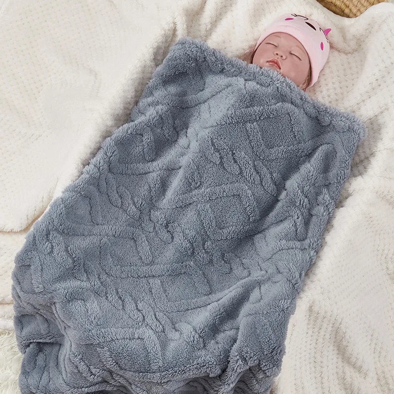70x100cm Soft Plush Baby Throw Blanket – All Season Flannel Baby Throw Blanket PLUSH Blue 70x100cm