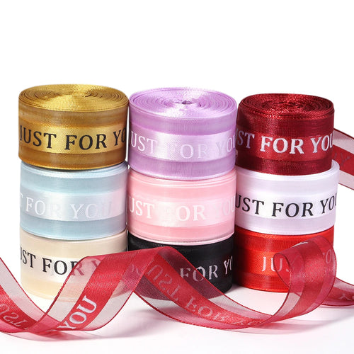 "Just For You" Organza Ribbon 10 Yards – Gift & Wedding Décor Decorative Organza Ribbon PLUSH