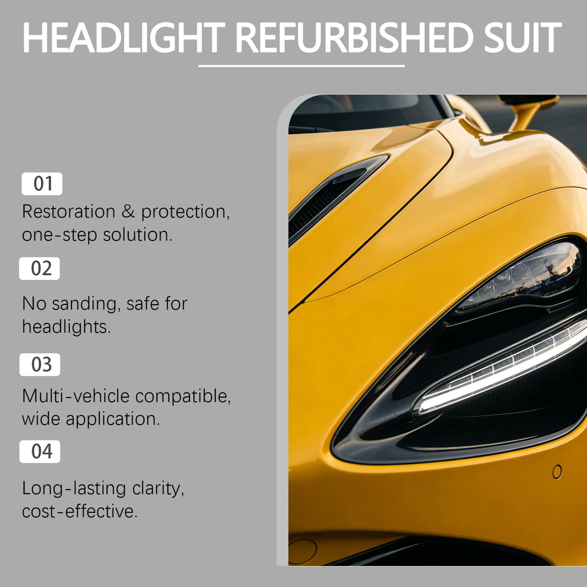 Hikmarion Headlight Restoration Kit – Polish & Lens Cleaner Headlight Restoration Kit PLUSH
