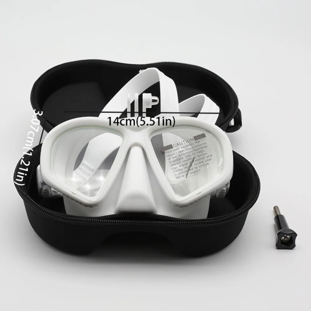 Tempered Glass Freediving Mask & Snorkel Set – Low Volume Freediving Mask Set PLUSH White