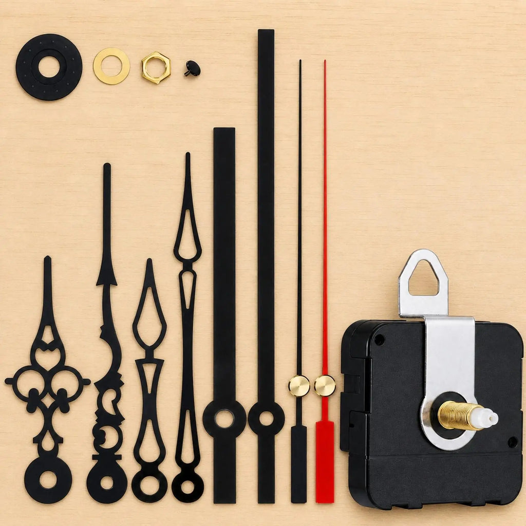 Metal Quartz Clock Movement with Black & Red Hands – DIY Kit Clock Movement Kit PLUSH