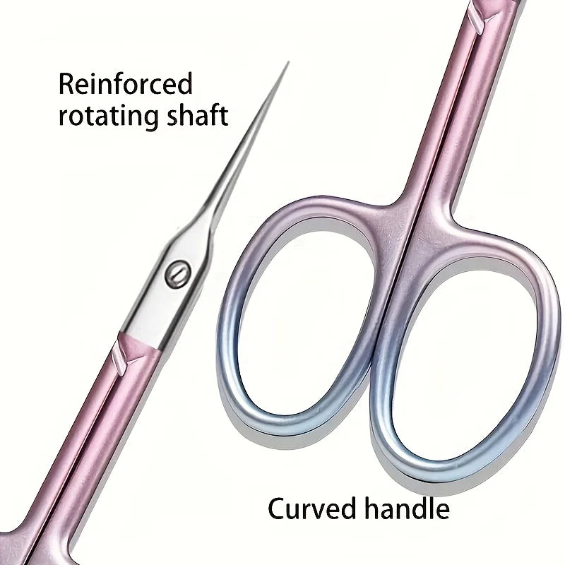 Gradient Pink Curved Stainless Steel Cuticle Scissors | Ouriner Cuticle Scissors PLUSH