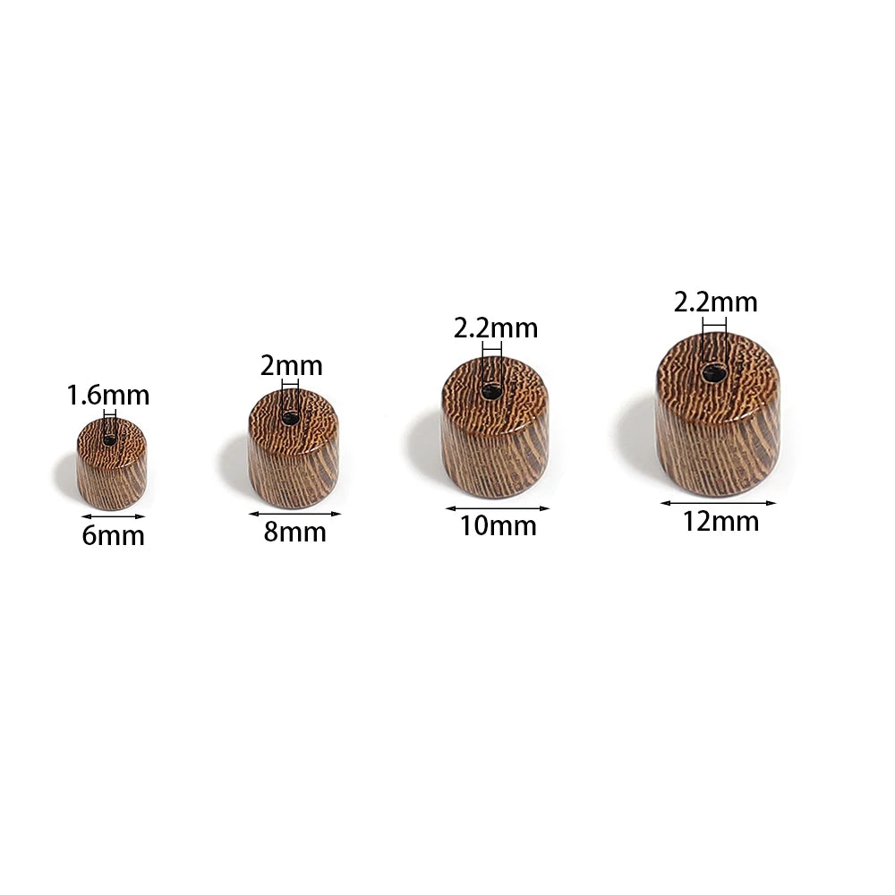 Natural Wenge Wood Cylindrical Spacer Beads 20-50pcs | DIY Jewelry Wood Spacer Beads PLUSH
