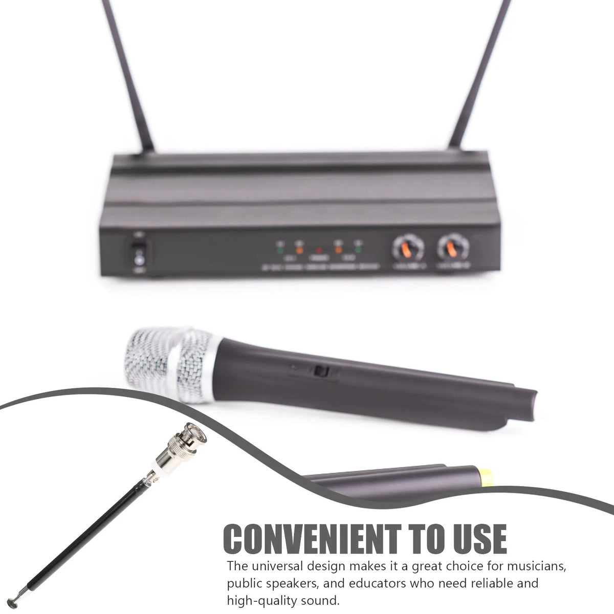 Telescopic Wireless Microphone Antenna – Metal & PVC Pull Rod Microphone Antenna PLUSH