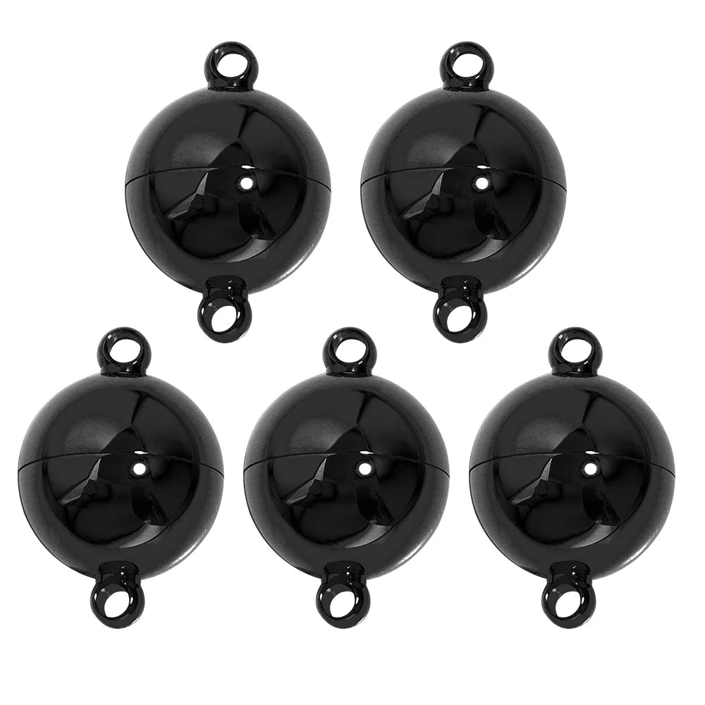 Round Stainless Steel Magnetic Clasps for DIY Jewelry – 2pcs Jewelry Clasp Findings PLUSH black 16mm