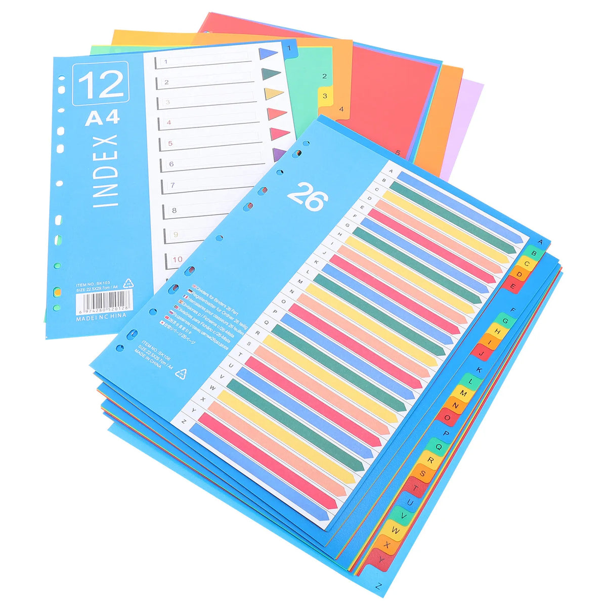 38-Pack Plastic Binder Index Tabs & Dividers for Notebooks Binder Index Dividers PLUSH