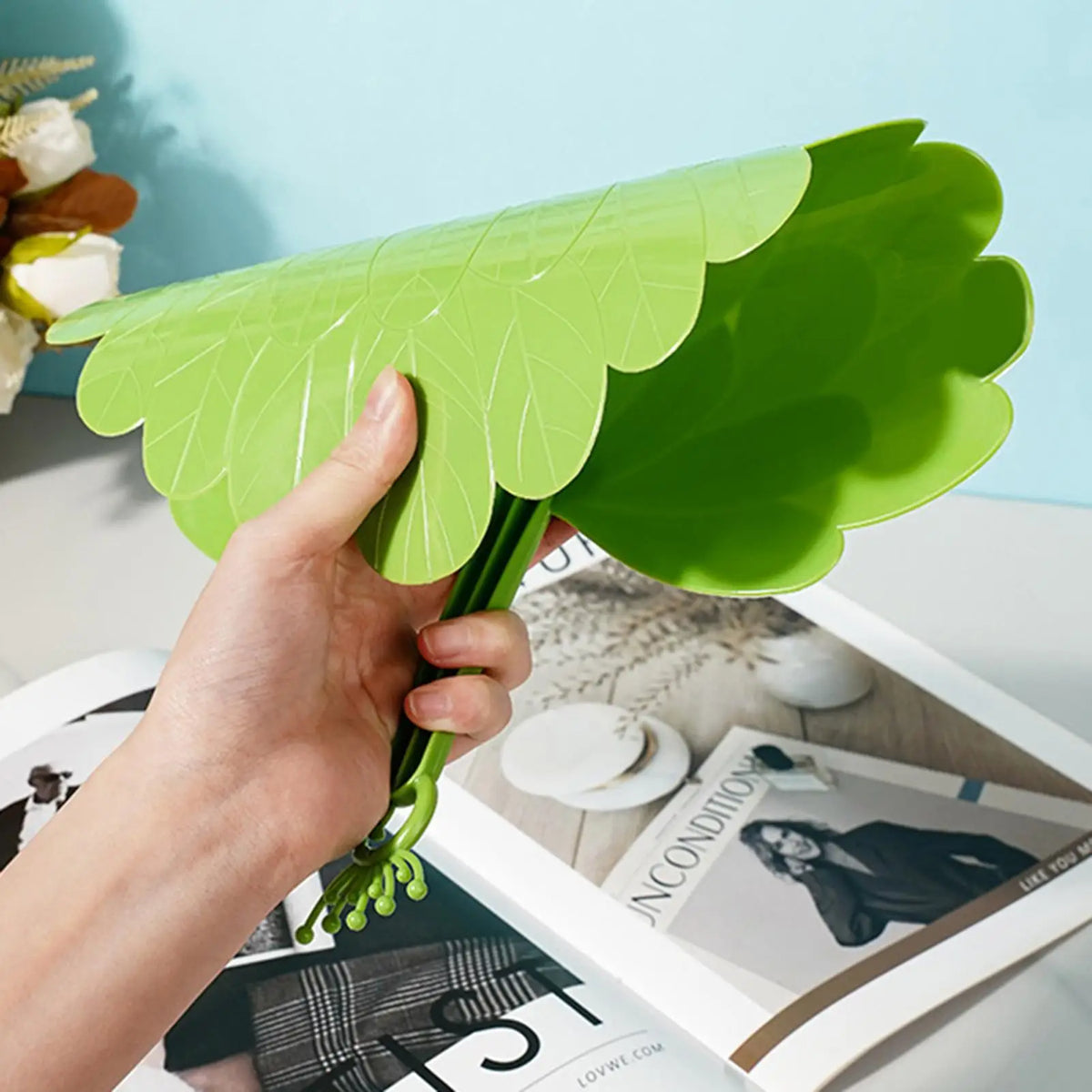 Artificial Palm Leaf Handheld Fan – Portable Summer Hand Fan Handheld Hand Fan PLUSH