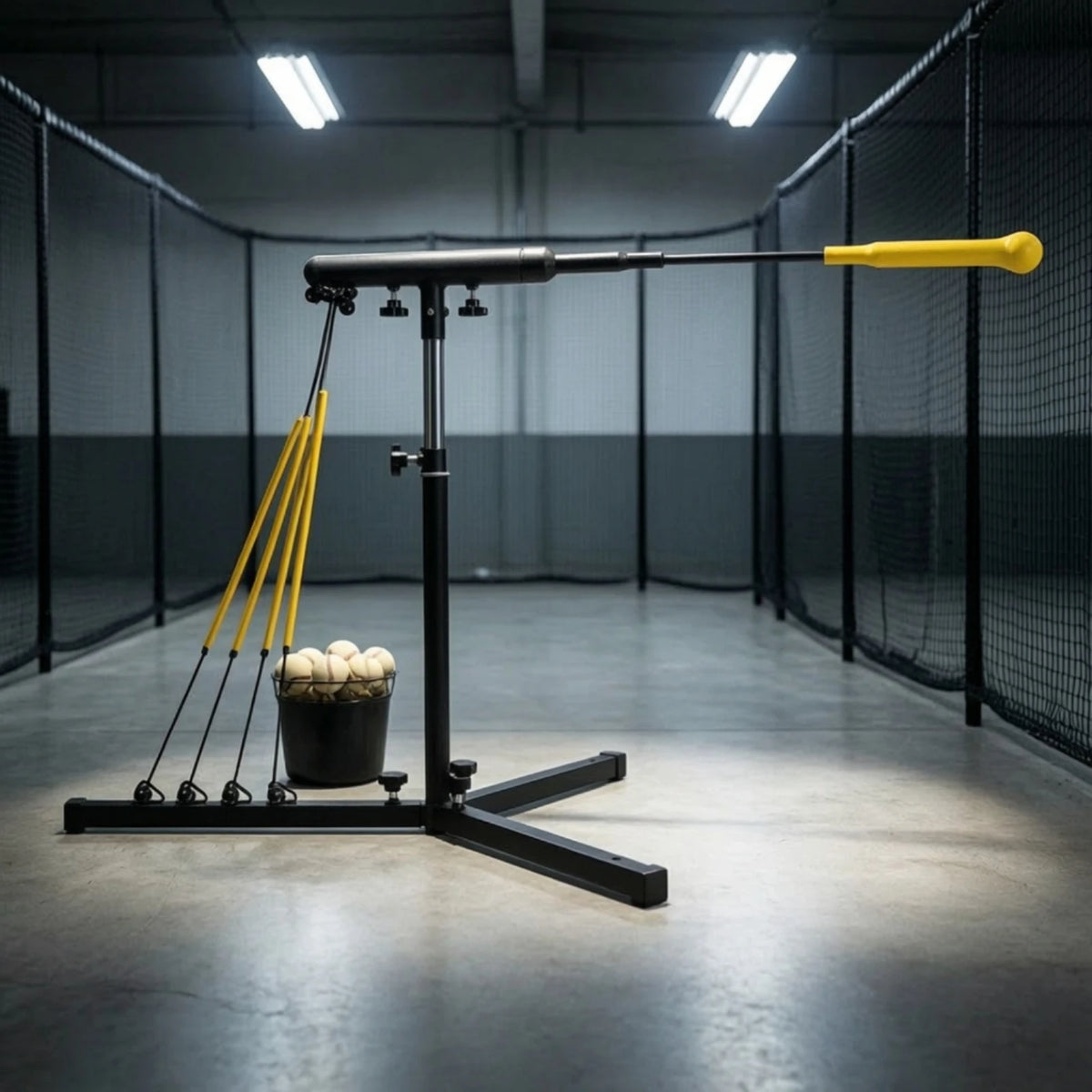 Baseball Training Stand with Hitting Arm – Batting Practice Tee Baseball Swing Trainer PLUSH