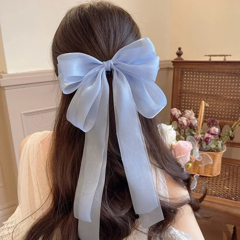 Ribbon Bow Hair Clips – Elegant Barrettes for Women & Girls Ribbon Bow Barrette PLUSH